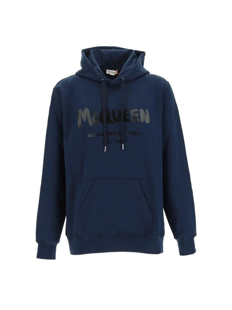 Alexander McQueen Alexander McQueen Logo Printed Drawstring Hoodie 1