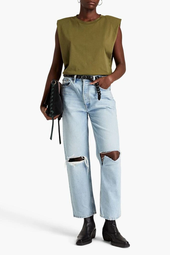 Re/Done Distressed high-rise straight-leg jeans 2
