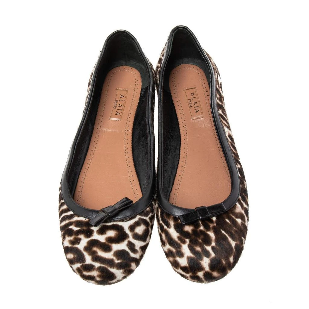 Alaïa Alaia Beige/Black Pony Hair And Leather Ballet Flats Size 36.5 3