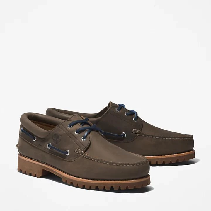 Timberland 3-Eye Lug Handsewn Boat Shoe for Men in Greige 4