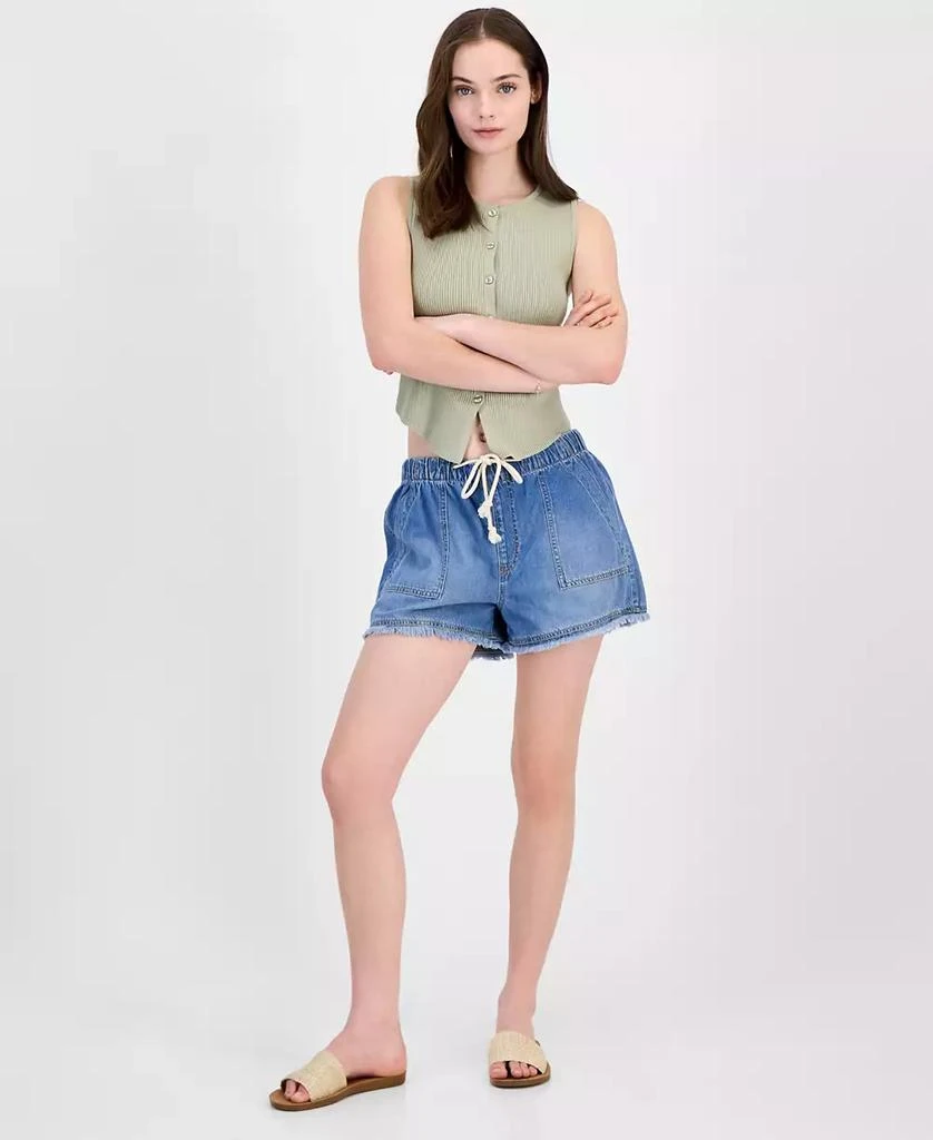 Celebrity Pink Juniors' Pull-On Utility Chambray Shorts 1