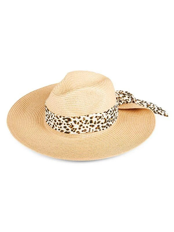 Vince Camuto Textured Scarf Trim Panama Hat 1
