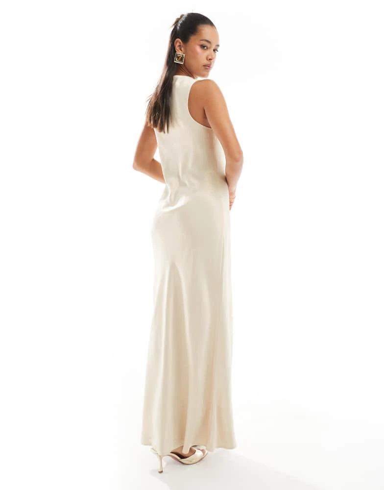 ASOS ASOS DESIGN scoop neck bias cut maxi dress in champagne 4