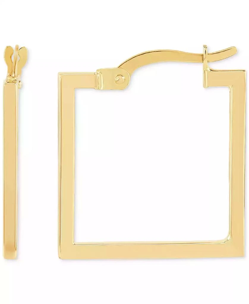 Macy's Polished Square Geometrical Small Hoop Earrings in 10k Gold, 3/4" 1