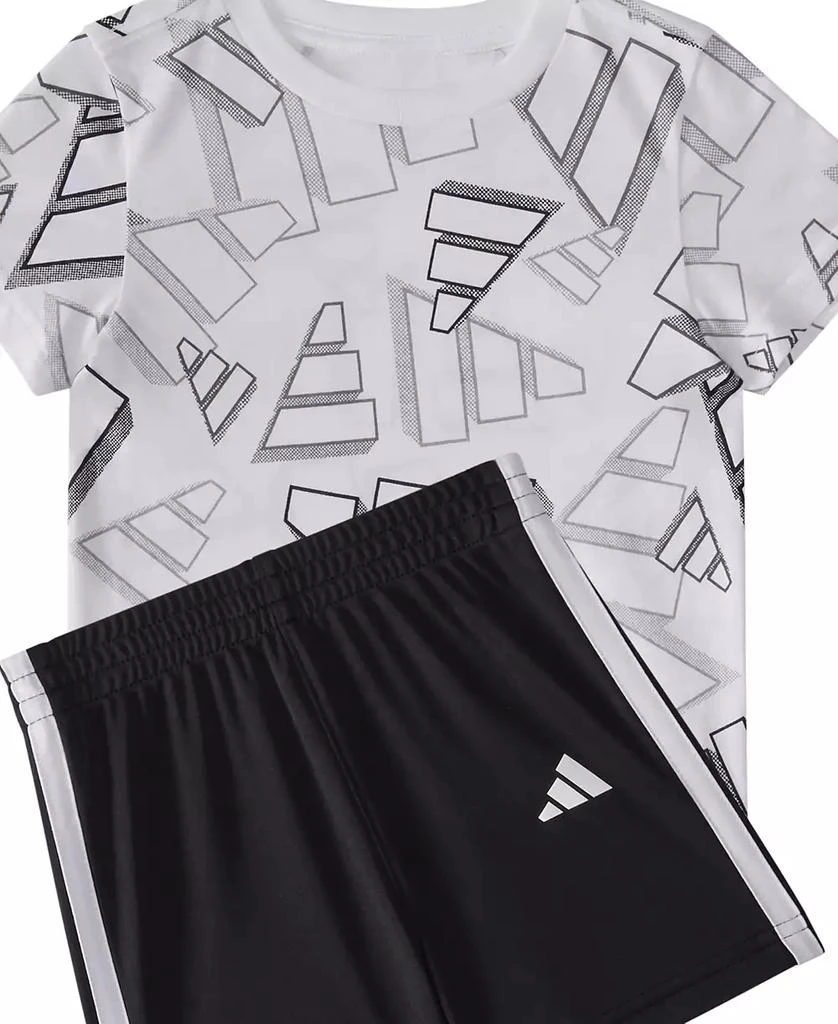 Adidas Baby Boys 2-Piece Short Sleeve Printed 3D Logo Toss T-Shirt and Shorts Set 3