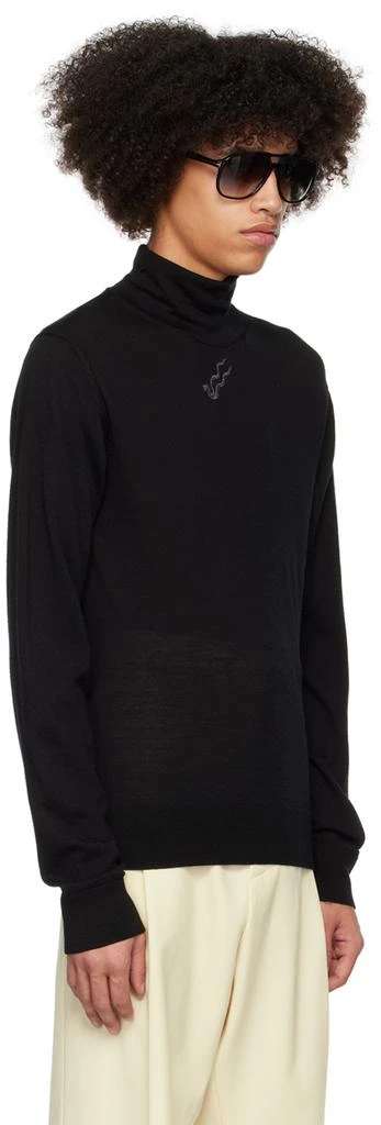 LU'U DAN SSENSE Exclusive Black Embroidered Turtleneck 4