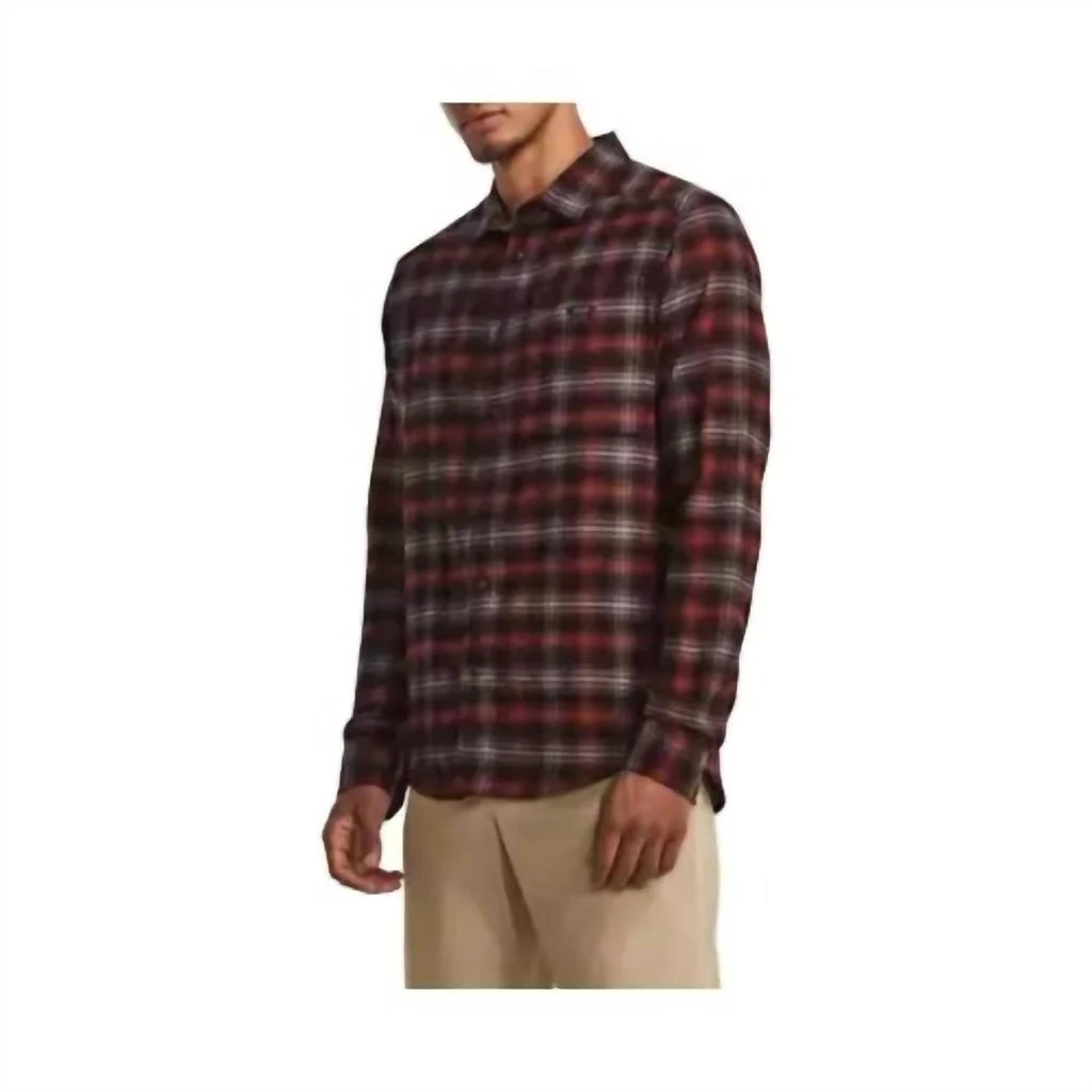 Under Armour Tradesman Flex Flannel Long Sleeve Shirt In Cinna Red/dark Maroon 1