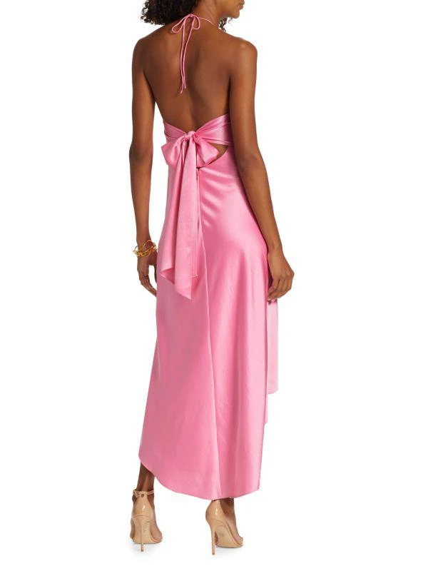 Alice + Olivia Rayni Satin Halter Midi-Dress 2