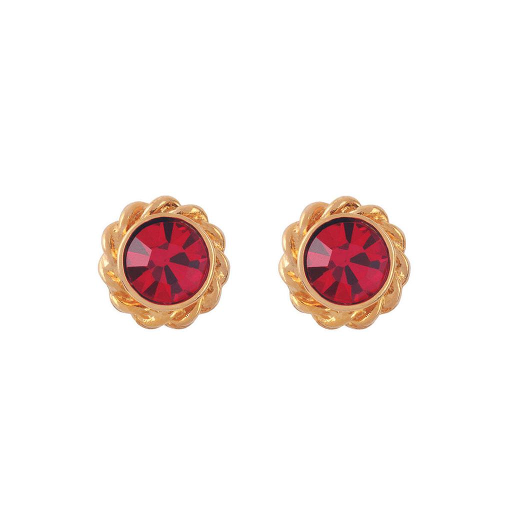 Susan Caplan Vintage 1980s vintage ruby red swarovski earrings