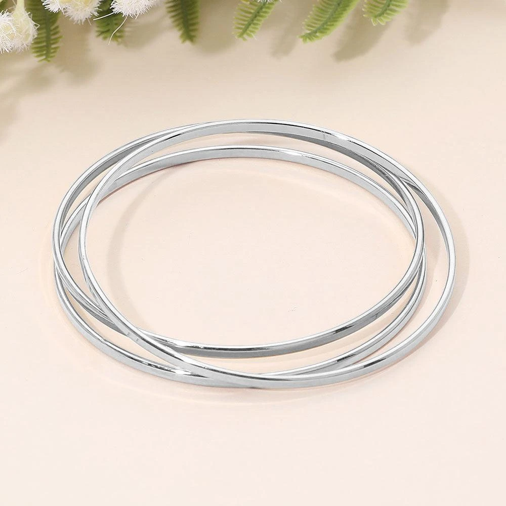 FASHNZFAB SECRET BOX_Stainless Steel 3PCS Slim Bangle Multi Layered Bracelets