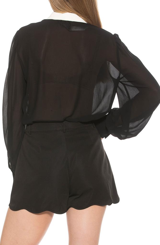 ALEXIA ADMOR Serena Long Sleeve Tie Neck Blouse