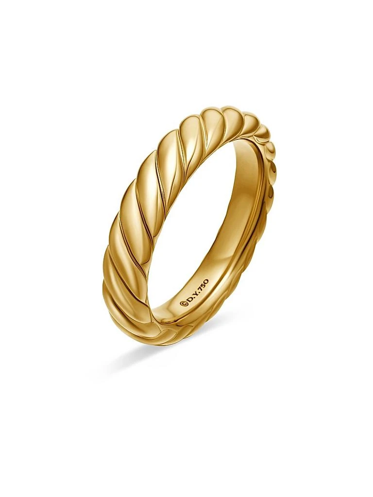 David Yurman Sculpted Cable Band Ring In 18K Yellow Gold 4