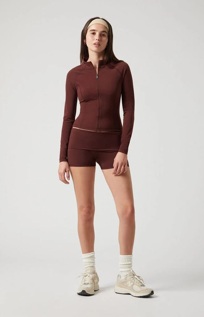 PAC 1980 PAC WHISPER Active Brown Bella Zip Up Track Jacket 6