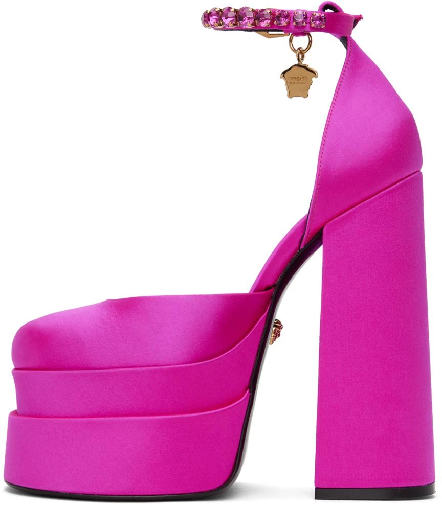 Versace Pink Medusa Aevitas Platform Heels 3