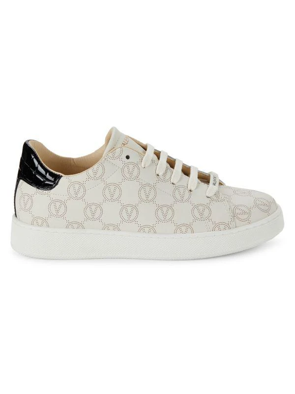 Mario Valentino Charlie Monogram Leather Sneakers 1