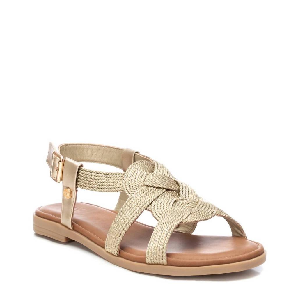 Xti Women's Braided Flat Sandals In Gold
