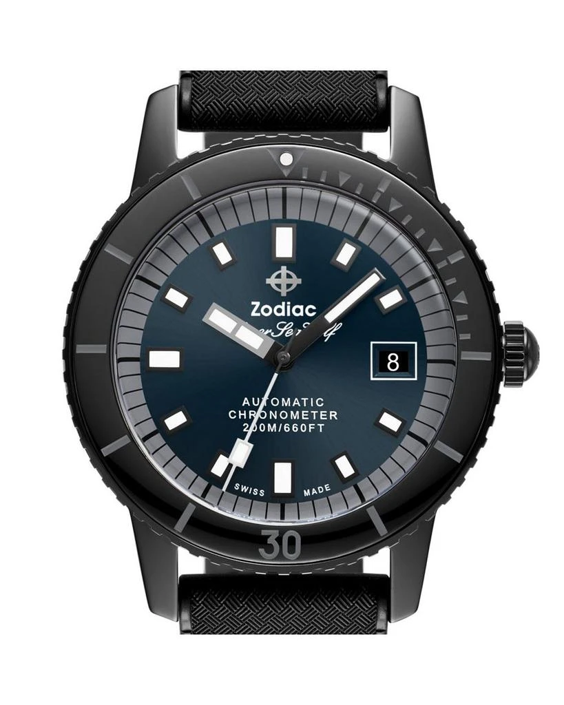 ZODIAC Ceramic Compression Diver Automatic Rubber Strap Watch, 41mm 3