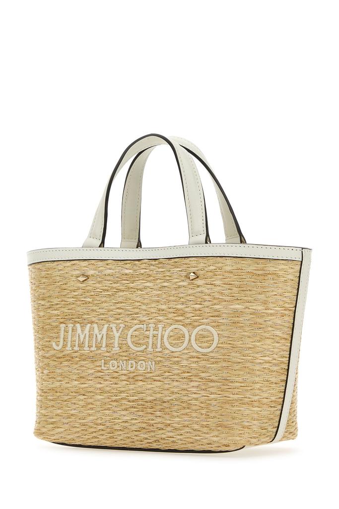 Jimmy Choo Beige raffia mini Marli handbag