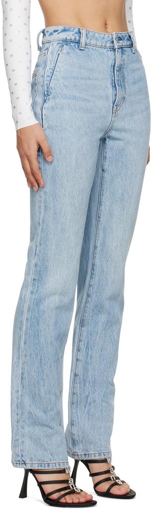 Alexander Wang Blue Fly High-Rise Slimstacked Jeans