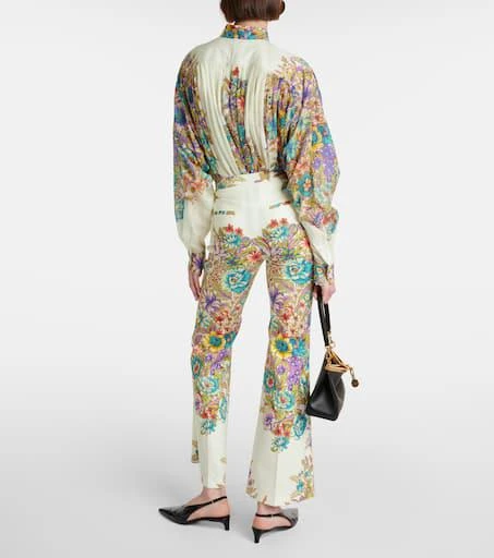 ETRO Floral cotton-blend flared pants 3