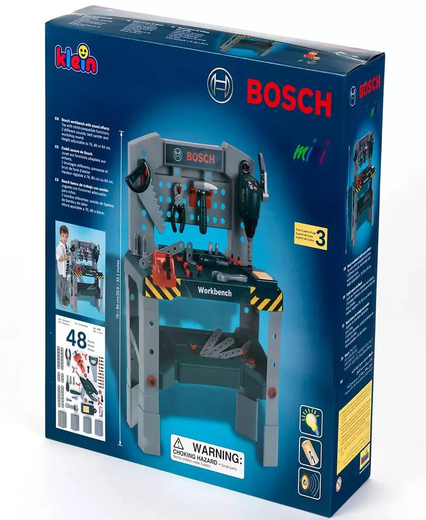 Bosch Adjustable Height Pretend Play Workbench Tool Play Set, 48 Piece 4