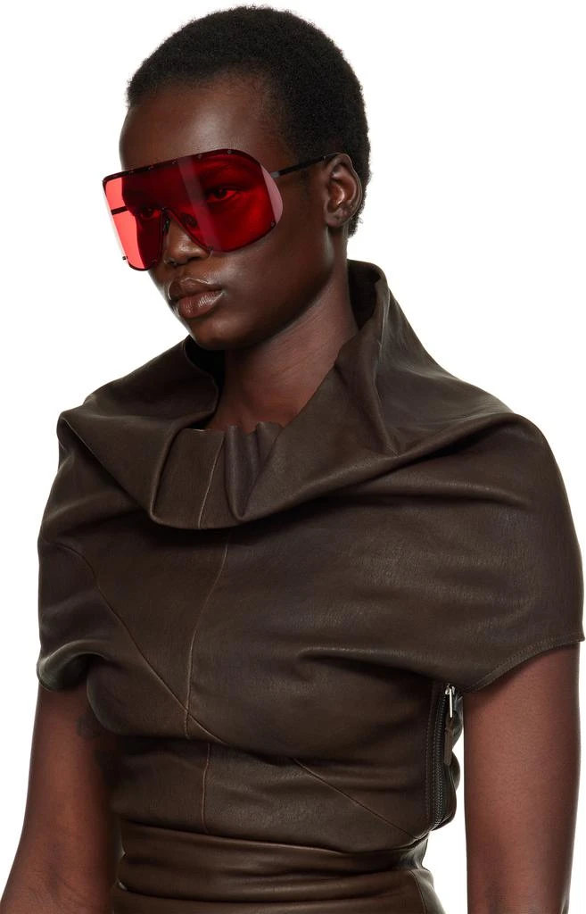 Rick Owens Black & Red Shield Sunglasses 4
