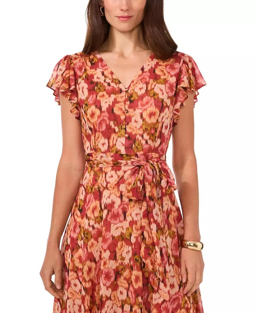 Vince Camuto Women's Floral-Print Flutter-Sleeve Dress 3