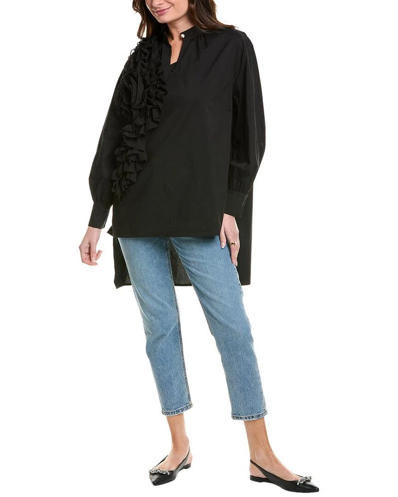 Gracia Ruffle Edge Asymmetrical Shirt 1