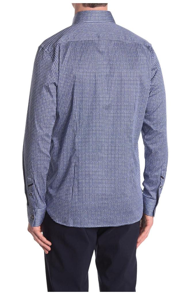 Zanella Jacquard Check Print Long Sleeve Tailored Fit Shirt