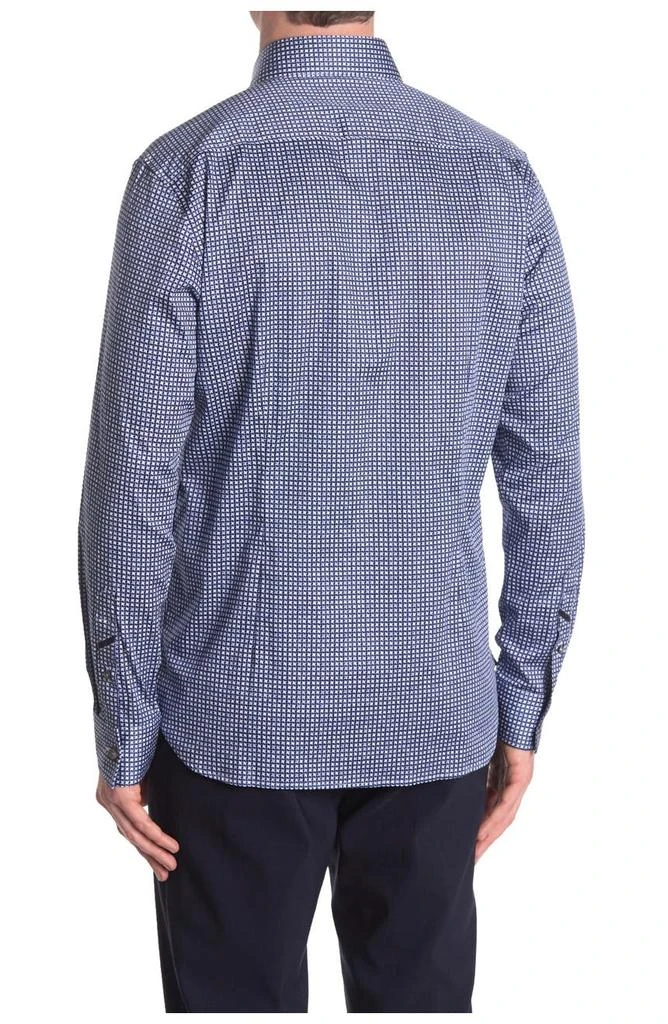 Zanella Jacquard Check Print Long Sleeve Tailored Fit Shirt 2