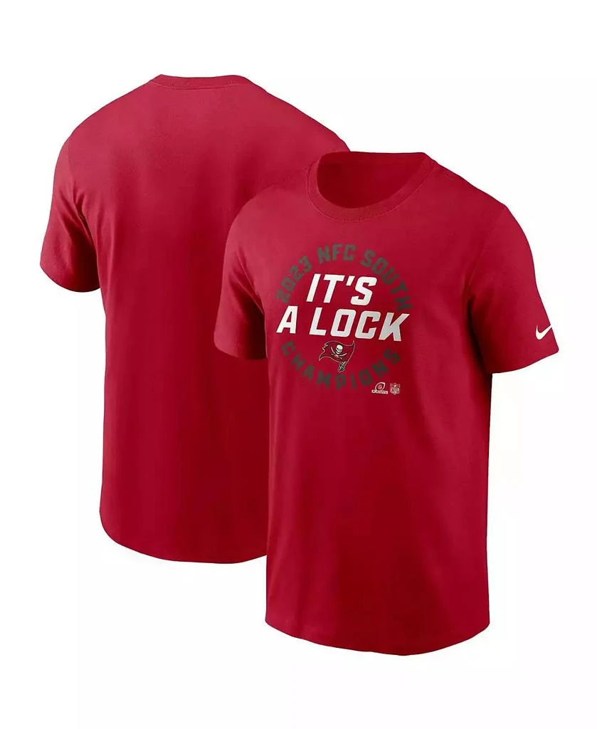 NIKE Men's Red Tampa Bay Buccaneers 2023 NFC South Division Champions Locker Room Trophy Collection T-shirt 1