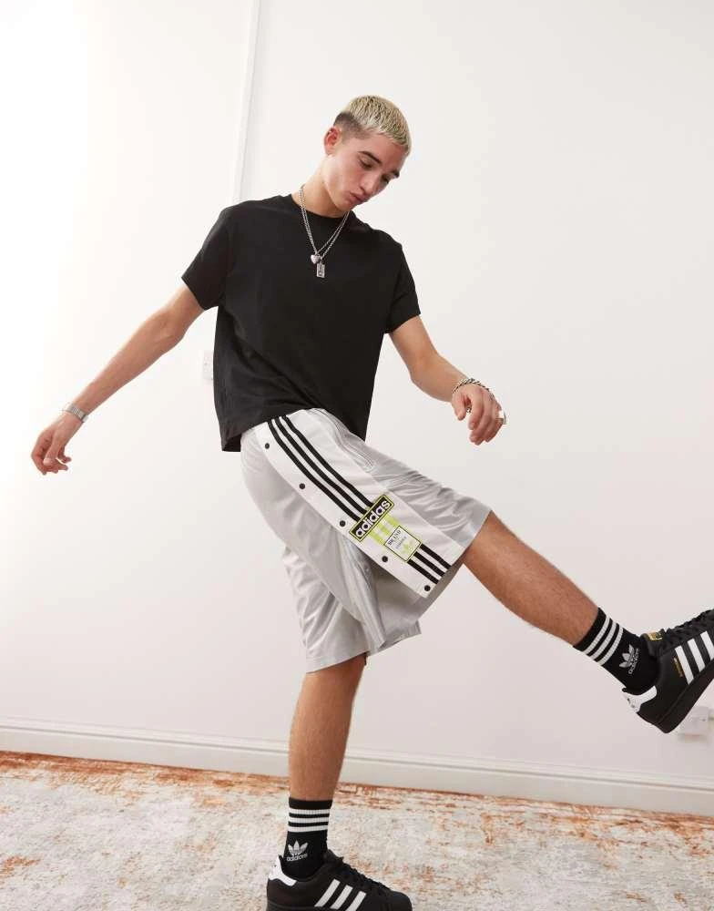Adidas adidas Originals megabreak shorts in silver 2