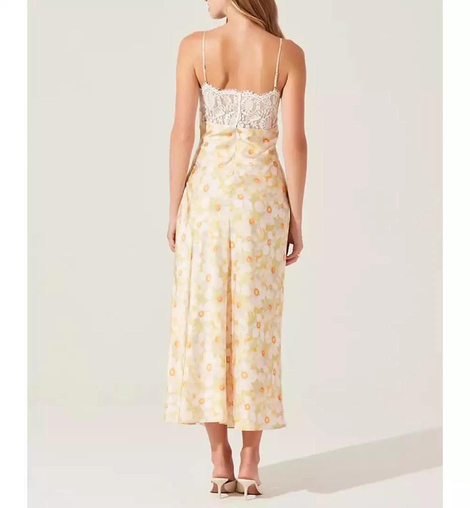 ASTR Women's Ivanna Floral Lace-Trim Sweetheart Maxi Dress 4