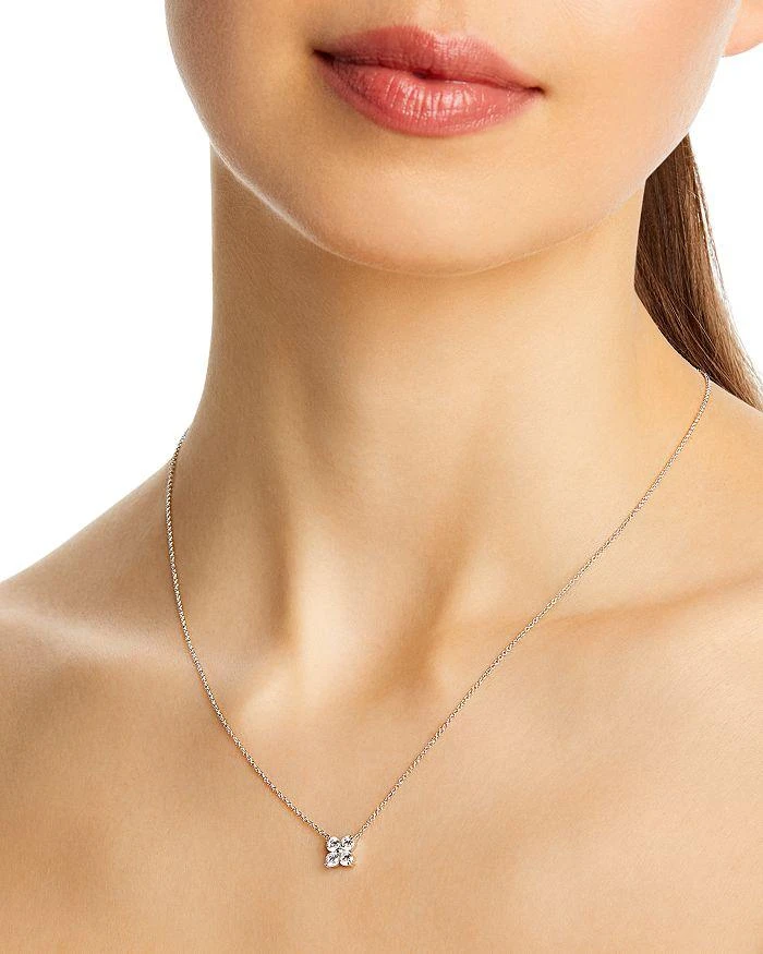 Bloomingdale's Certified Diamond Clover Pendant Necklace in 14K White Gold featuring diamonds with the DeBeers Code of Origin, 0.50 ct. t.w. - 100% Exclusive 2
