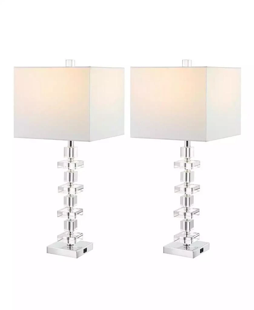 Safavieh Deco Crystal Table Lamp Set Of 2 W/ USB Port 2