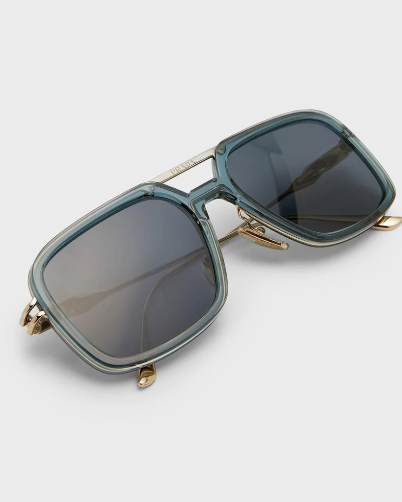 Prada Men's Double-Bridge Rectangle Sunglasses 5