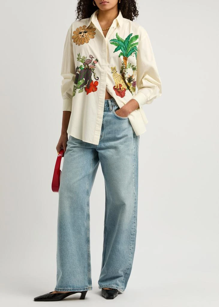 ALEMAIS Tiger embroidered cotton shirt 4