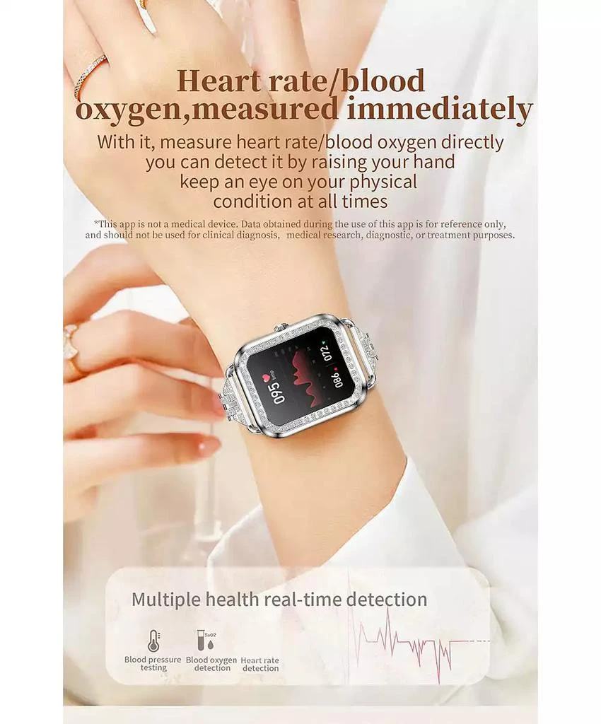 RUXING Smart Watch Bluetooth Call Heart Rate Monitor IP67 Waterproof Fitness Tracker for Men Women -Gold 4