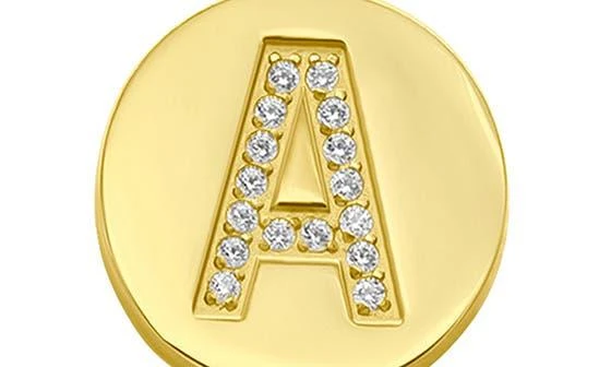ADORNIA 14K Gold Plated Pavé Initial Pendant Necklace 4