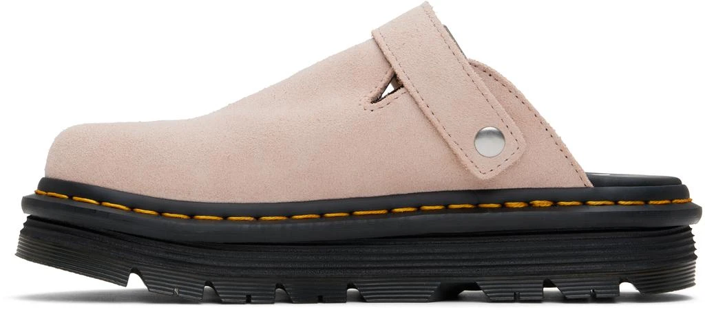 Dr. Martens Pink ZebZag Suede Slingback Platform Loafers 3