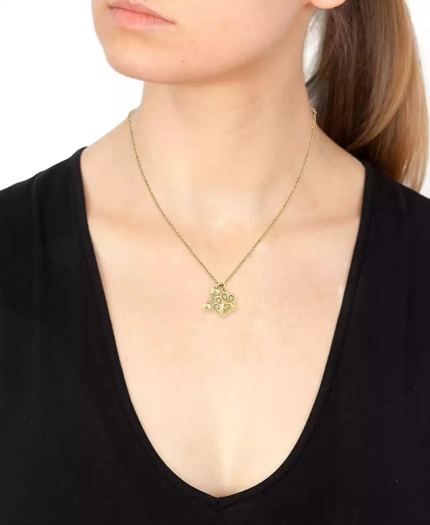 Effy EFFY® Diamond Dog Paw & Bone 16" Pendant Necklace (1/20 ct. t.w.) in 14k Gold 2