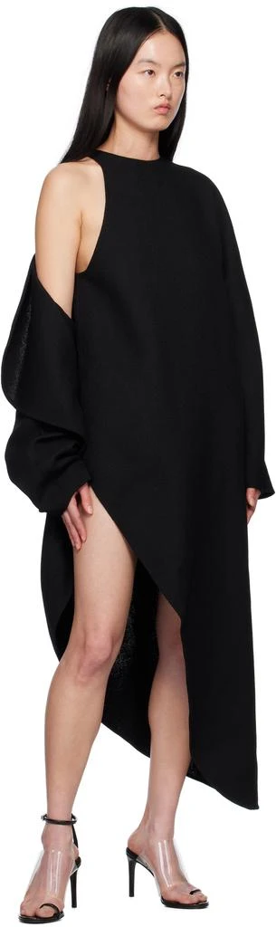 Alaïa Black Wool Gazar Wrap Coat 5