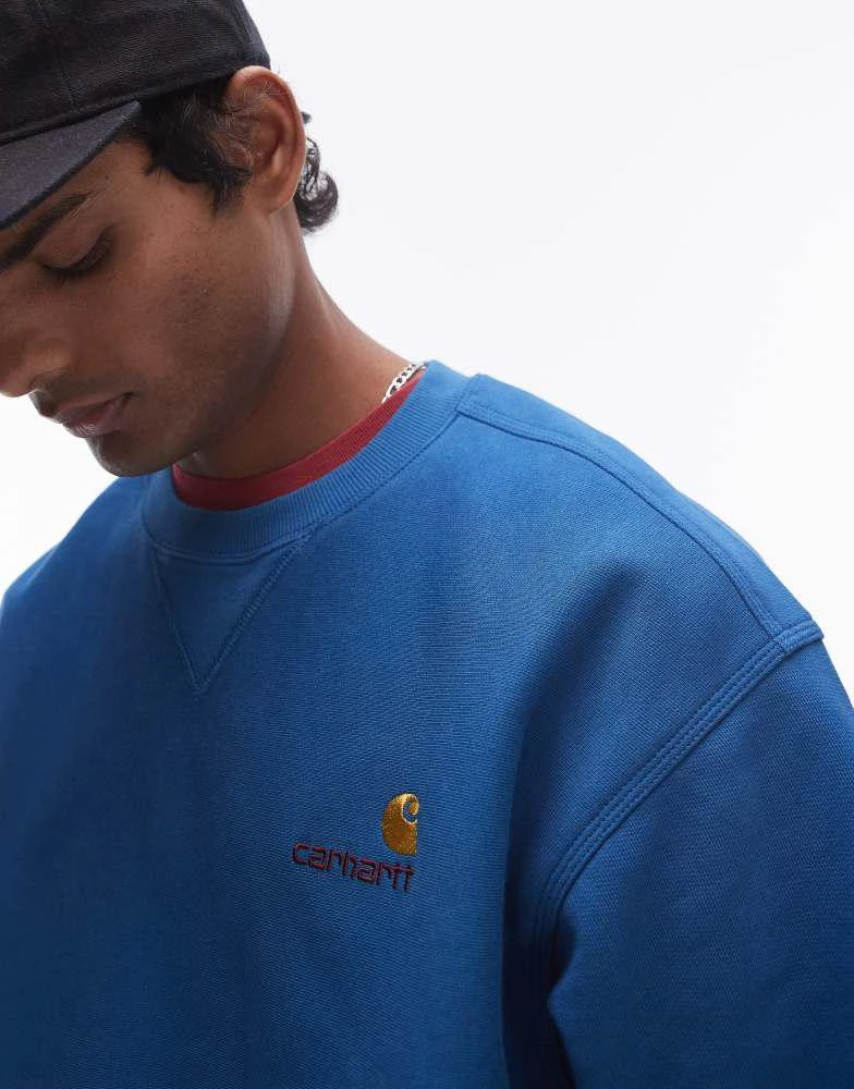 Carhartt WIP Carhartt WIP american script sweatshirt in blue 2