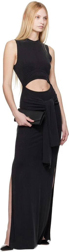 Balmain Black Knotted Cut Out Maxi Dress 4