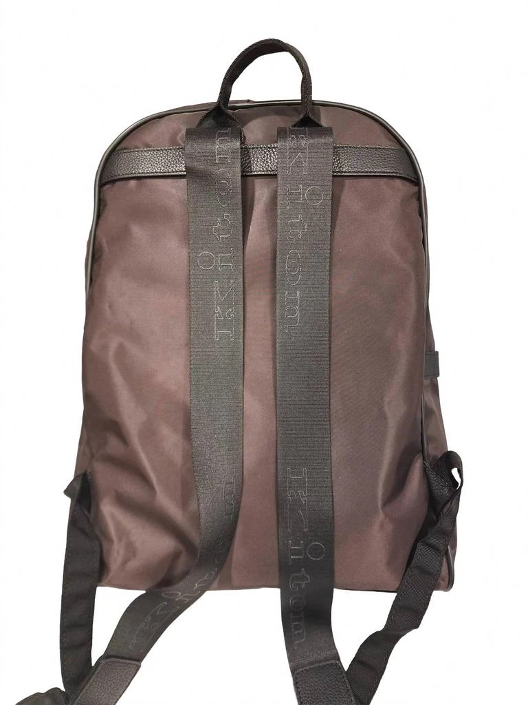 Kiton Men's Nylon Backpack In Brown 2