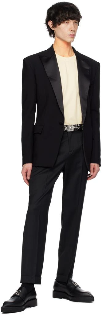Balmain Black Peaked Lapel Blazer 4