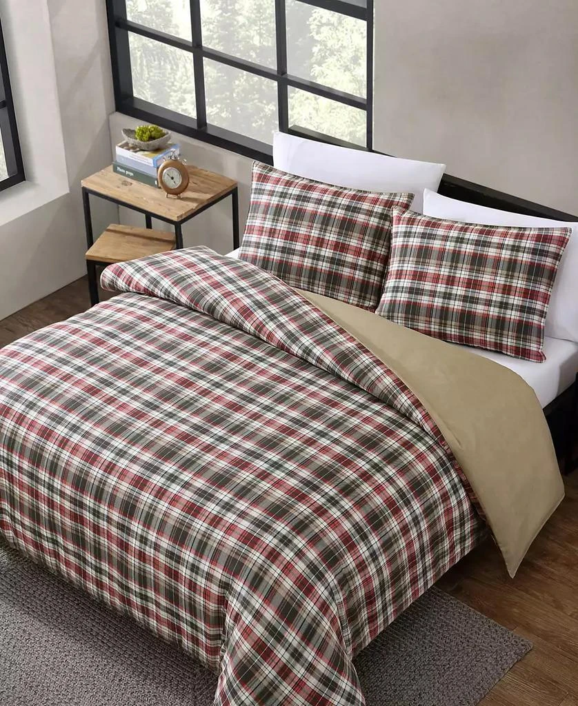 Eddie Bauer Astoria Plaid Microsuede 3 Piece Duvet Cover Set 3