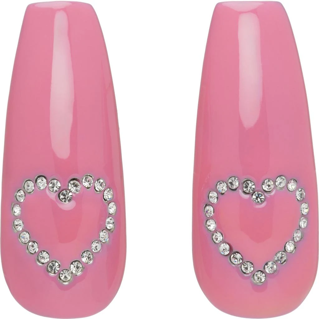 I
m Sorry by Petra Collins SSENSE Exclusive Pink 
Silver D
heygere Edition Heart Nail Earrings