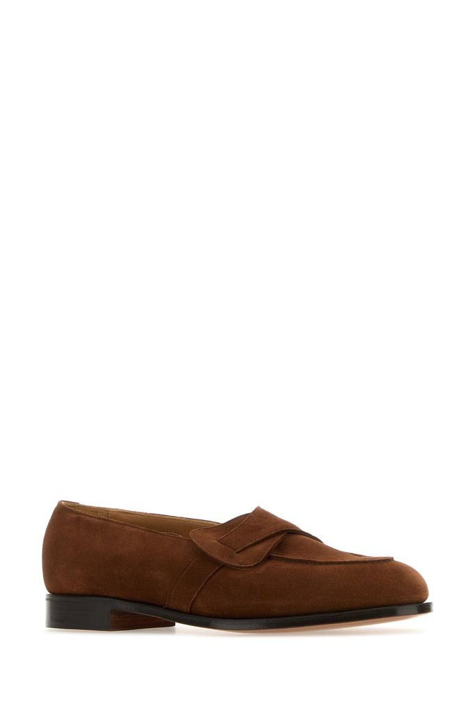 Edward Green Brown suede Lulworth loafers