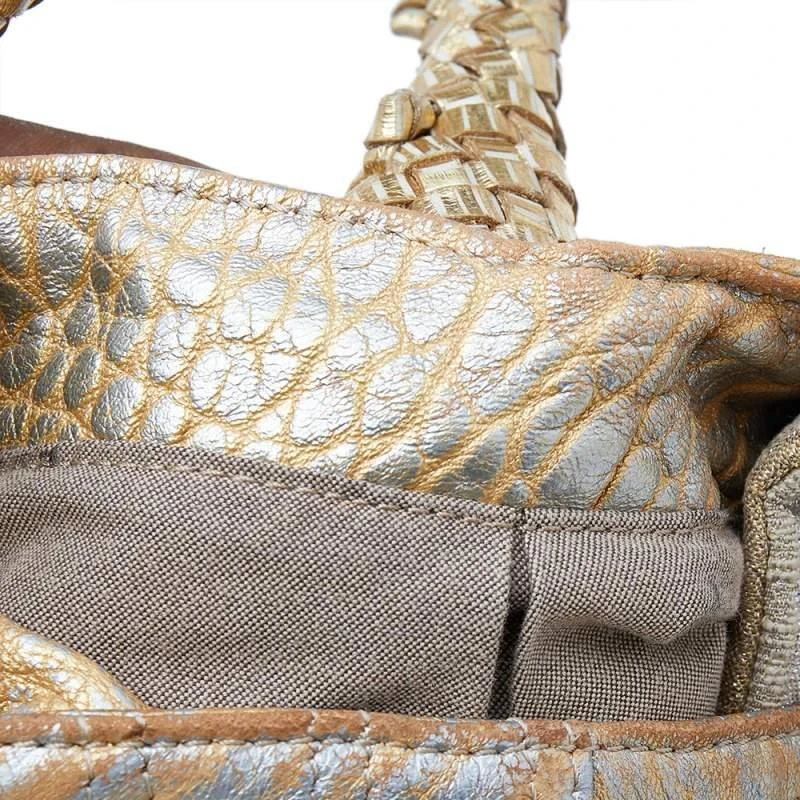 Fendi Fendi Metallic Gold Leather Holographic Textured Spy Hobo 9